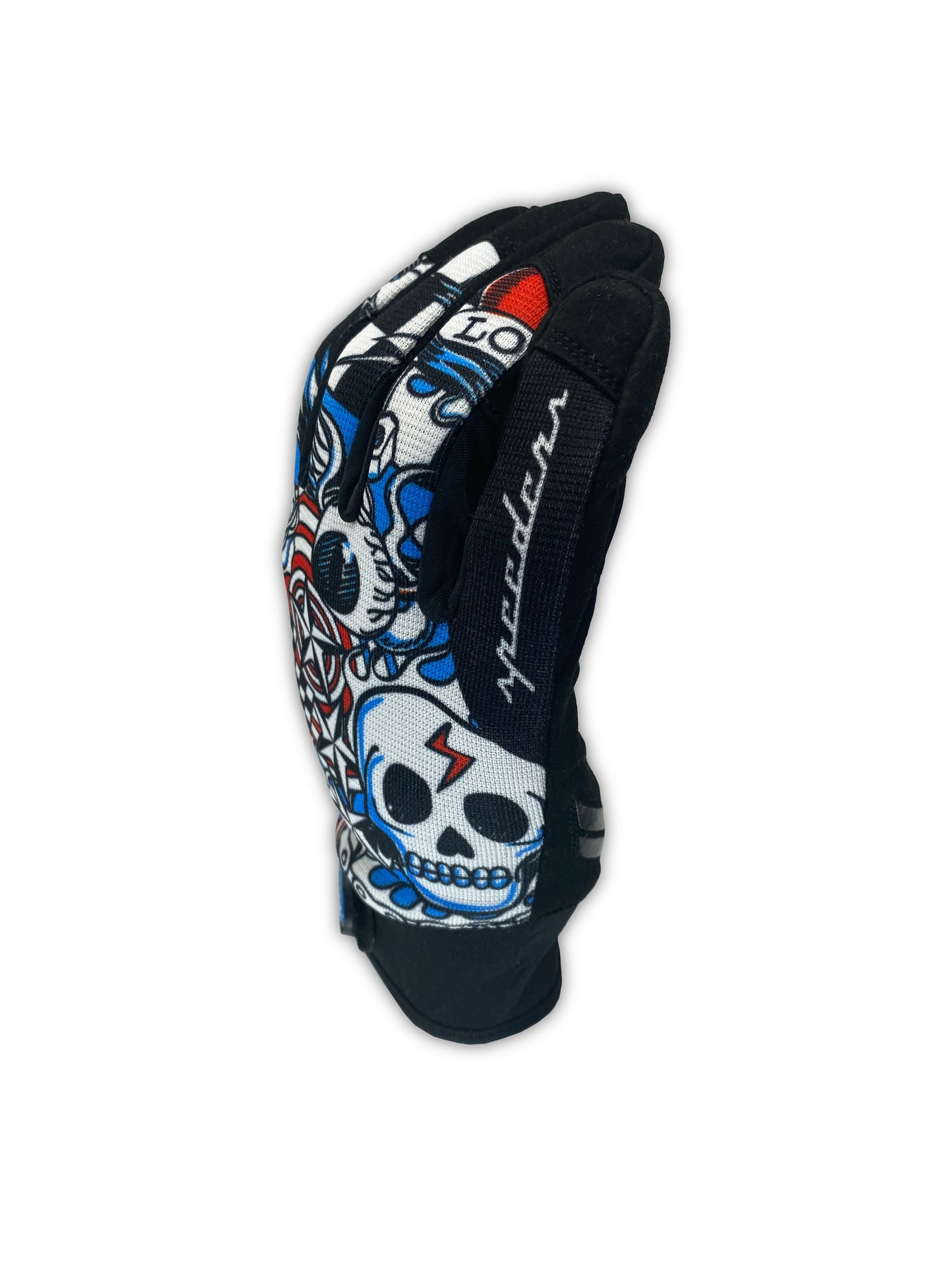 "Chains and Things" Mechanic Gloves (Red/Blue)