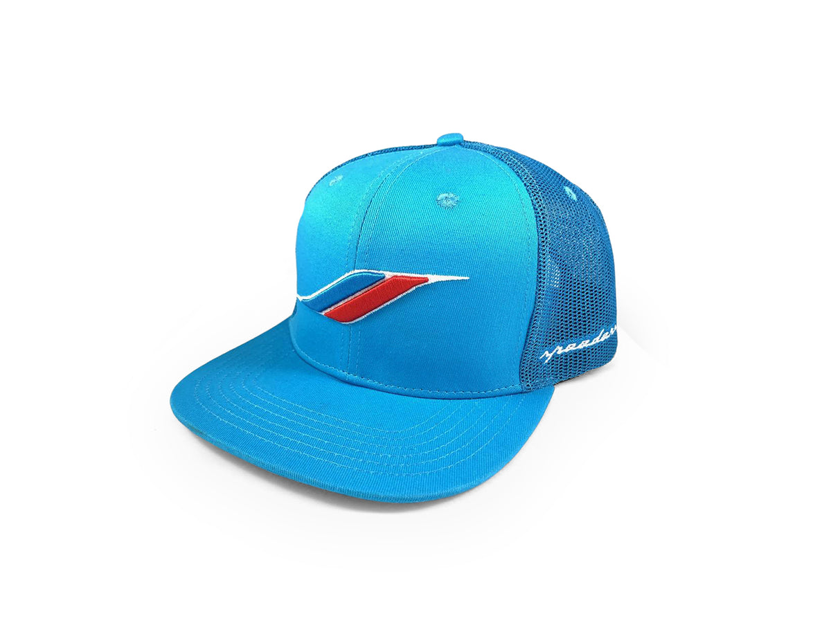 "Speeders" 3D Logo Hat - Flat Bill Trucker (Light Blue)
