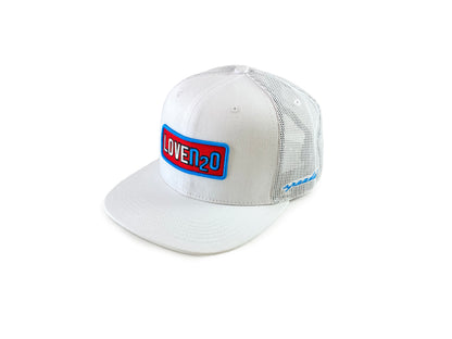 "Love N2O" Snapback Flat Bill Hat (White)