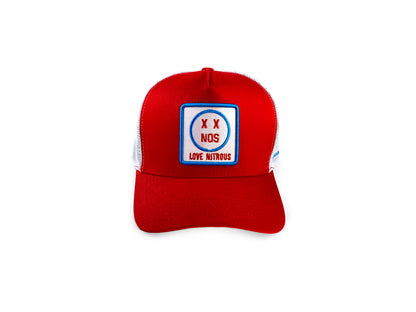 "Love Nitrous" Snapback Trucker Hat (Red/White Mesh)