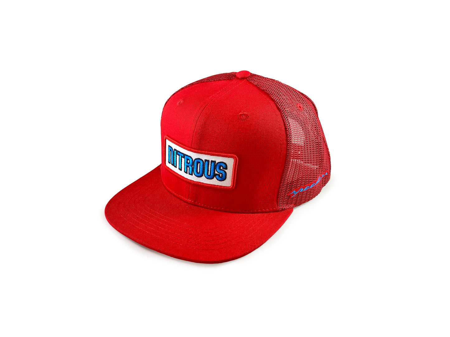 "Nitrous" Red Flat Bill Snapback Trucker Hat
