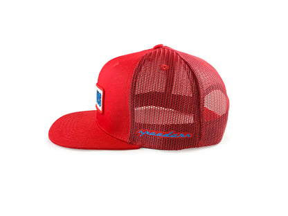 "Nitrous" Red Flat Bill Snapback Trucker Hat