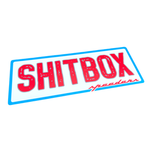 "Shitbox" Automotive Sticker (Red, White, and Blue)
