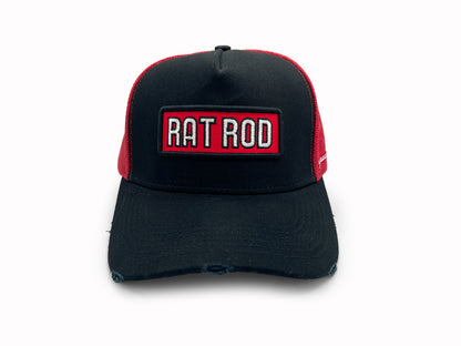 "Rat Rod" Trucker Hat (Black-Distressed)